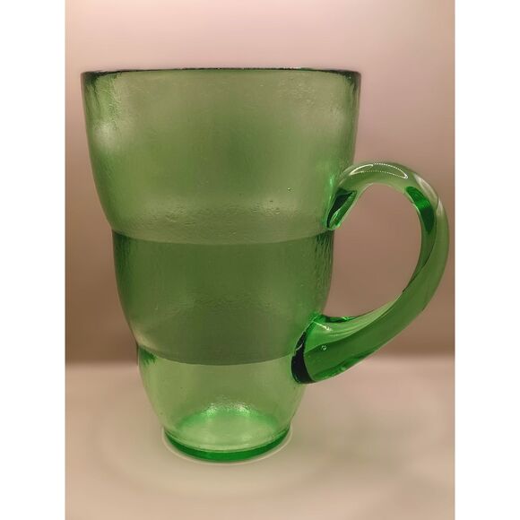 Vintage Emerald Green Glass Bubble Ring Juice Beverage Pitcher - Picture 10 of 16
